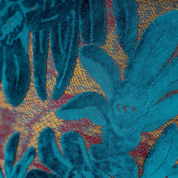 Light Blue Leaf Velvet Decorative Velvet Throw Pillow Cover 18x18 - Picture 4 of 5